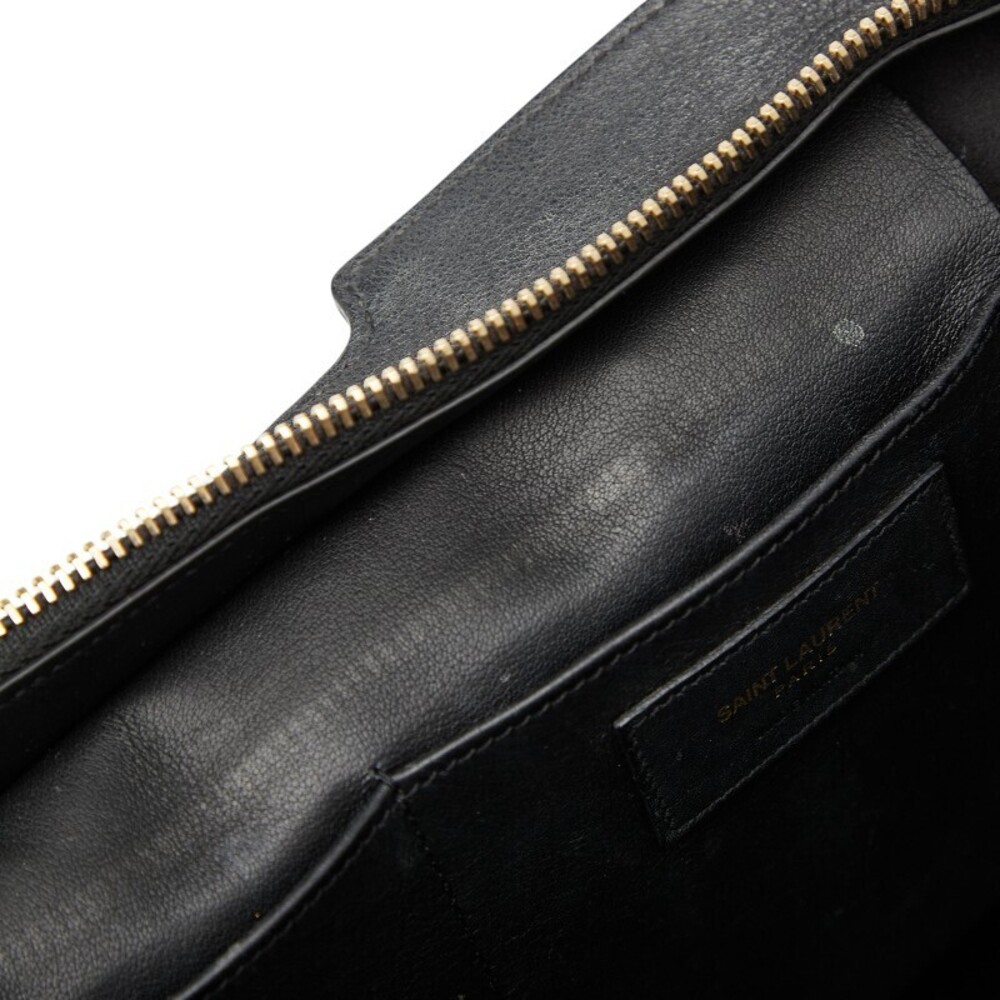 Saint Laurent Cabas Handbag Shoulder Bag Black Leather - Picture 8 of 9